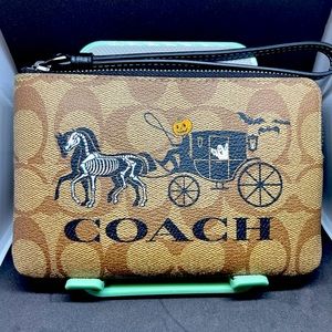 Coach Halloween Horse and Carriage Wristlet